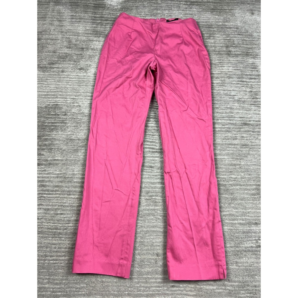 Willi Smith Trousers Women 2 Pink Straight Leg High Rise Cotton Blend USA Made